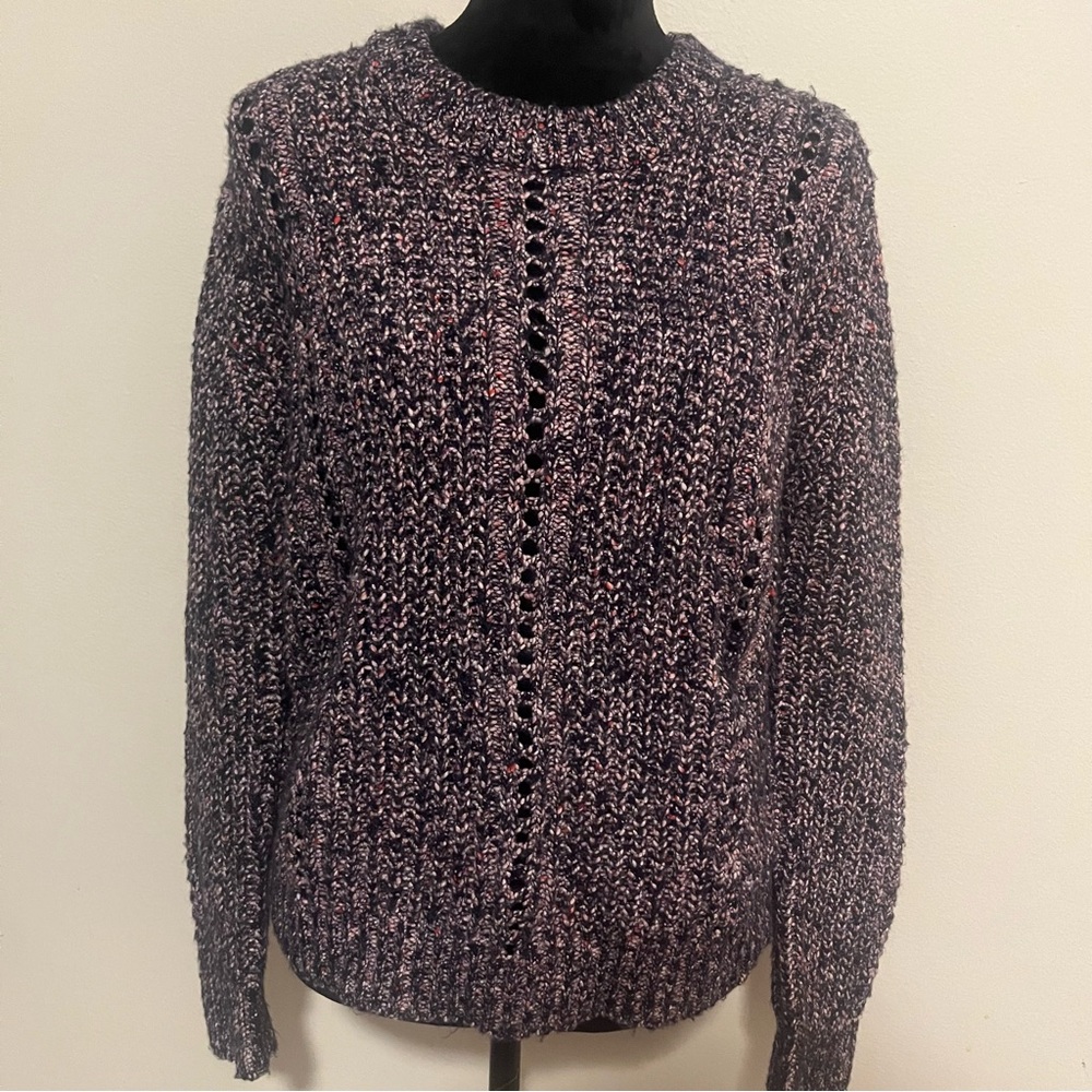 Scotch & Soda Women’s Purple/Pink Chunky Knit Marled Crew Neck Sweater Sz L